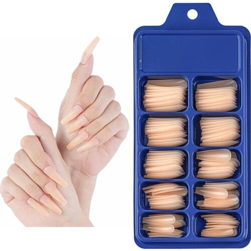 40Colors Coffin Nails Long Full Cover False Nail Tips Ballerina Artificial Acrylic Tips Ballerina Press On Fake Nails 10 sizes