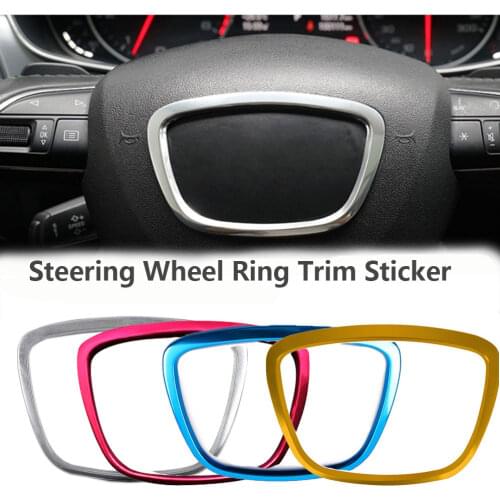 Car Tuning Accessories Sequins Steering Wheel Ring Sticker For AUDI A3 Q3 Q5 Q7 A8 Logo Decoration Circle