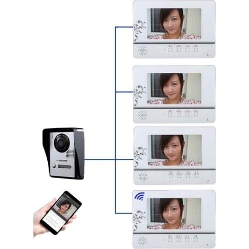 Top Quality WIFI Wireless Intercom System Doorbell with 7"Acrylic Panel Screen,Wired Video Door Phone,800TVL HD Outdoor Unit 1V4