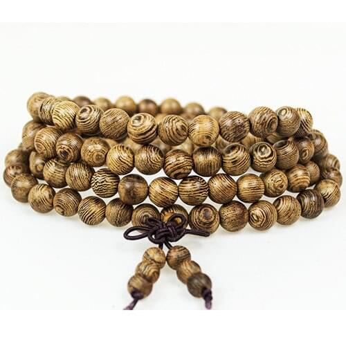 Buddhist Bracelet 108pcs Wooden Beaded Stretch Bracelets Mens Jewelry 2018 Yoga Mala Prayer Buddha Bracelet for Meditation