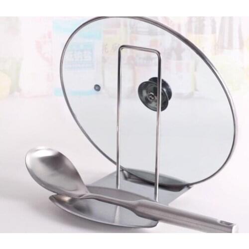 Pot Lid Holders Scoop Holder Stainless Steel Pot Cover Rack And Spoon Rack Multifunctional Kitchen Storage Rack
