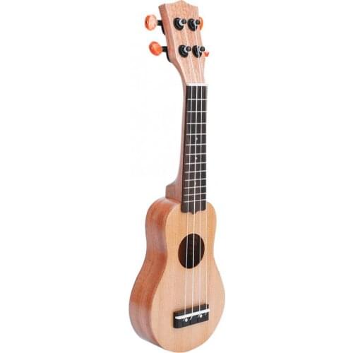 17 Inch Red Pine Ukulele Guitar Spruce Wood Ukulele Hawaiian Guitar with Storage Bag 41x12x4.3cm