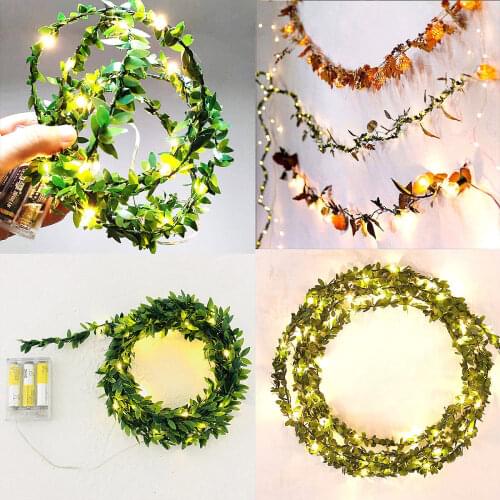 LEDs Waterproof battery 5M 50 for wedding string decoration operate lights garland event fairy party christmas leaf LED Copper