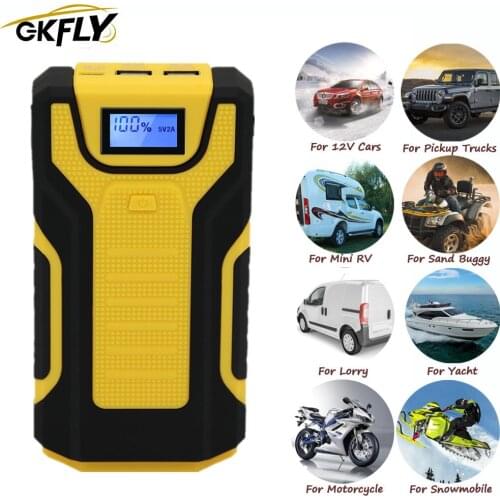 GKFLY 16000mAh High Peak Car Jump Starter Portable Car Starting Device High Quality Power Bank For Petrol Diesel Car Booster