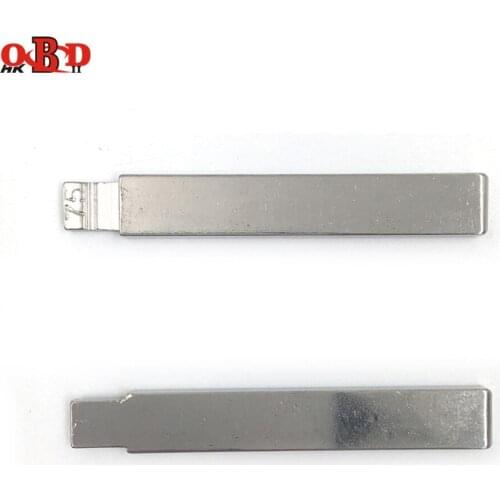HKOBDII 10 pcs/lot Metal Blank Uncut Flip KD Remote Key Blade Type 75# for Geely Panda NO. 75 Blade