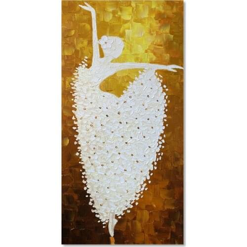 100% Hand Painted Dancing Girl Paintings for Living Room Modern Canvas Wall Art for Home Decor Bedroom Art Fashion Wall Decor