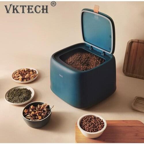 Sealed Jar Cat Dog Food Store Container Pet Feeder Bucket Kitchen Moisture Insect Proof Dry Rice Storage Box Dispenser