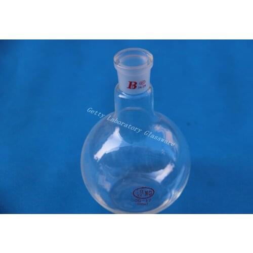 Lab glass flat bottom flask, single neck,500 ml, joint 24/29, heavy wall (Borosilicate glass 3.3)
