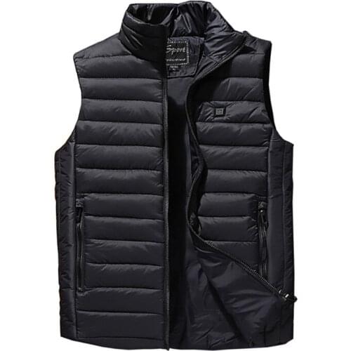 Intelligent Constant Temperature Heating Vest Mens USB Charging Fever Warm Autumn And Winter Korean-style Slim Fit down Feather