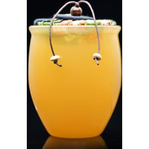 Jade Porcelain Tea Caddy Ceramic Storage Jar Handmade Seal Cans Chinese Kung Fu Tea Set Accessories Puer Tieguanyin Holder Craft