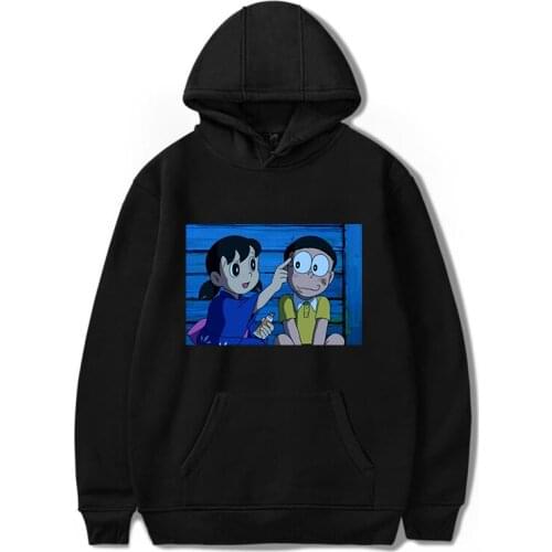 New Cartoon leisure Women Doraemon Hoodie Cool Women winter Loose Cartoon Swearshirt Long-sleeve Fashion hoodies Print Top Shirt