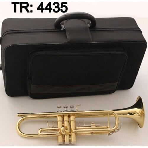 New MFC Bb Trumpet 4435 Gold Lacquer Music Instruments Profesional Trumpets Student Included Case Mouthpiece Accessories