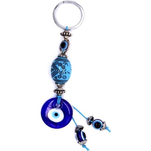 New Gift Key Chains Geometric Faceted Turkish Devil Blue Eye Bag Car Pendant Home Ornaments Wall Hangings