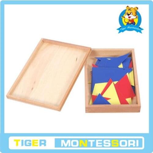 Wholesale professional montessori material wooden educational toy sensorial 21 Pieces of Triangles