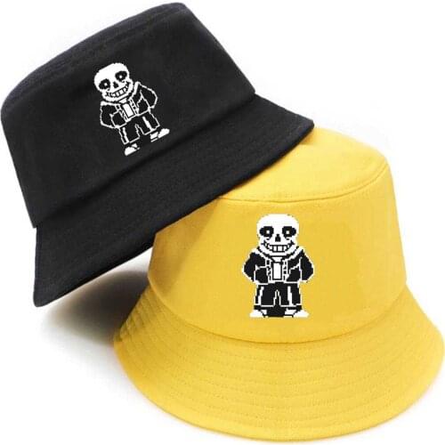 Anime Undertale Bucket Hat teenager Outdoor Fisherman Hats Summer Hip Hop Beach Sun Caps unisex Streetwear bucket caps