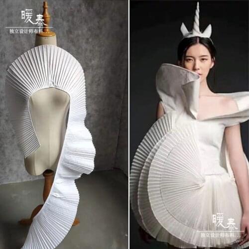 19cm White Organ Pleats Single Layer Pleated Lace Trim DIY Ruffle Applique Skirt Collar Wedding Dress Decor Designer Accessories