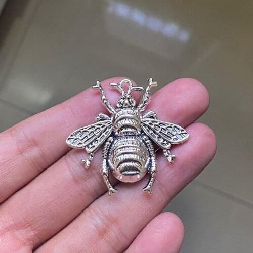 6pcs 38x40mm Big Bee Connector Pendants Charms Jewelry Making DIY Mens WomenNecklace Bracelet Handmade Crafts Accessories
