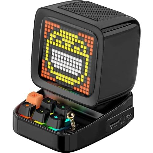 Retro Pixel Art 5.0 Portable Speaker With Alarm Clock DIY LED Display Screen App Control Message Display Pixel Game Decoration