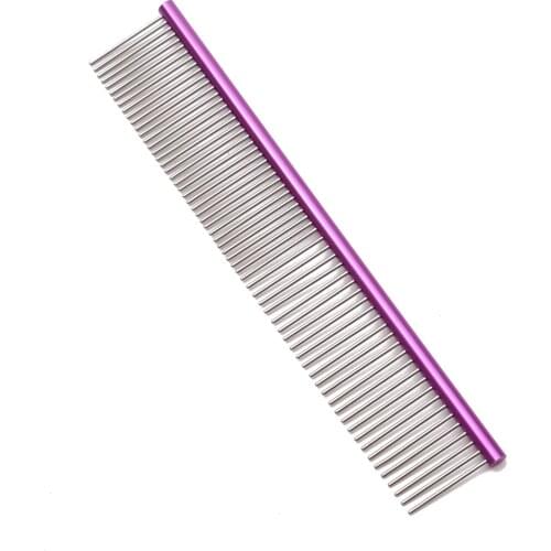 C6704 19cm 35g Aluminum alloy Stripe Grooming Comb For Dogs Grooming Tools Stripe Grooming Comb Professional Pets Hair Trimmer