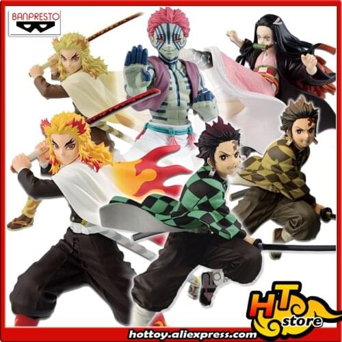 SALE0a 100% Original Banpresto VIBRATION STARS Collection Figure - Tanjiro Kamado Kyojuro Rengoku Nezuko Kamado "Demon Slayer"