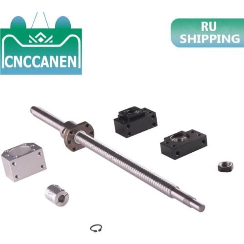 SFU1605 Rolled Ball Screw C7 With End Machined 250~1500MM+1605 Ball Nut+Ballnut Housing+BK/BF12 End Support+RM1605 coupler Set
