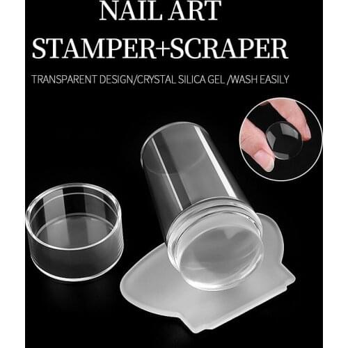 Silicone Nail Art Stamping Kit Manicure Plate Stamp Polish Stencil Nail Art Template Seal Stamper Scraper Cap Stamping Plate
