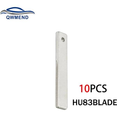 BHKEY 10pcs Replacement HU83 Blade Uncut Car Key Blade for Peugeot Renault Citroen Blade HU83
