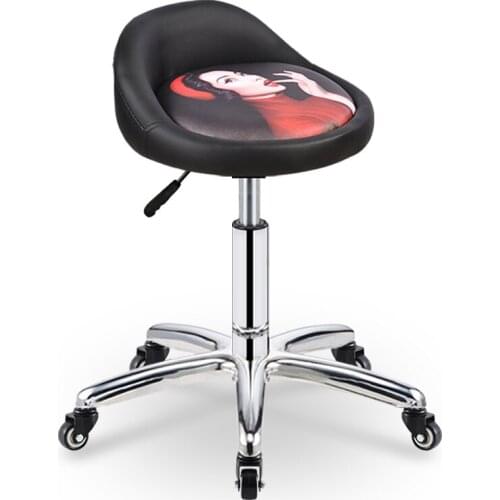 Beauty Stool Rotary Lifting Round Stool Barber Shop Chair Back Nail Salon Stool Hair Salon Hairdressing Work Bench