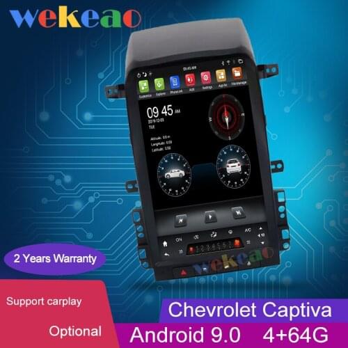 Wekeao Vertical Screen Tesla Style 13.6" Android 9.0 Car Radio GPS Navigation Car Dvd Player For Chevrolet Captiva 4G 2008- 2012