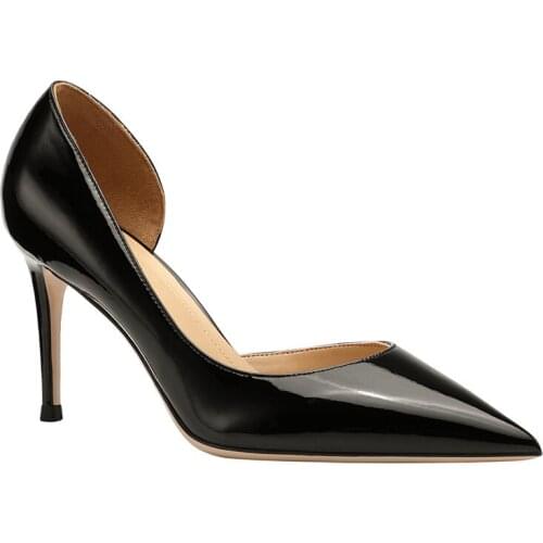 Wruchee dress shoes high heels shoes woman pointed toes spike suede cut side big size 42 thin heels 12cm