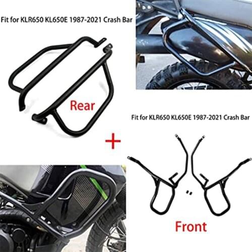 KLR 650 Motorcycle Engine Guard Crash Bar Tank Bumper Front Rear Fairing Protector For Kawasaki KLR650 KL650E KL650 E 1987-2021