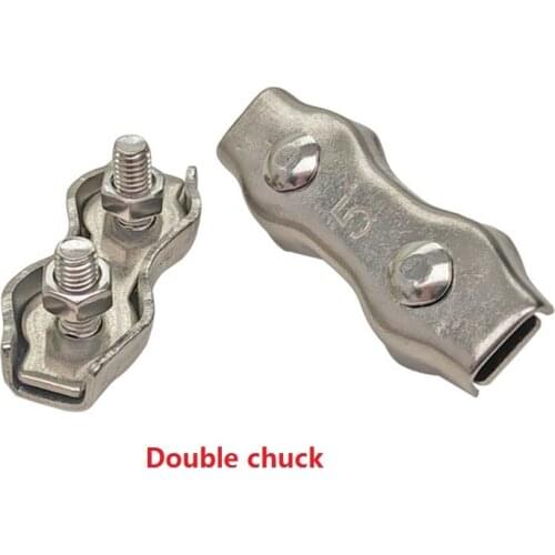 304 stainless steel single clip double clip wire rope chuck brake wire fastening chuck wire buckle M2M3M4M5M6M8M10