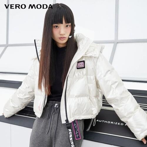 Vero Moda Women Glossy Fabric Loose Fit Short Hooded Down Jacket | 320423029