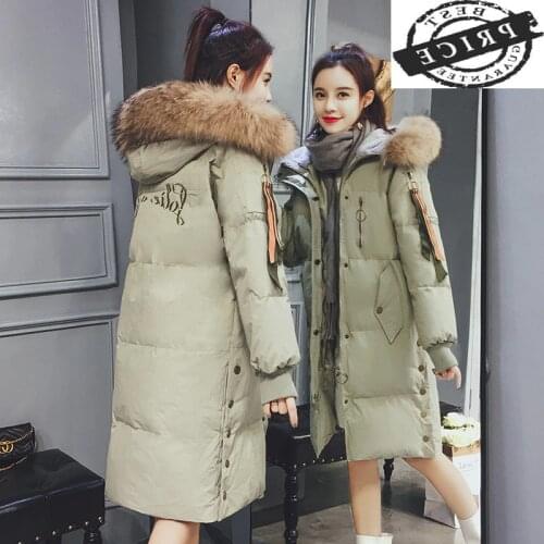 Winter Jacket Women Thick Parkas Down Cotton Padded Coat Real Fur Hooded Warm Clothes Female Tops Chaqueta Mujer LWL2a0
