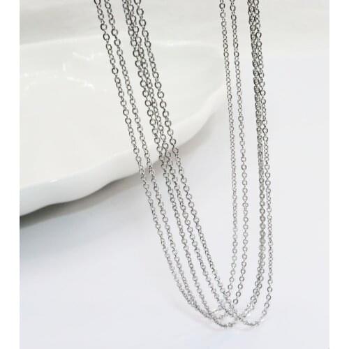 10pcs 45+5cm 316Stainless Steel Chain High Quality Fadeless Jewelry Link DIY Necklace 2 Colors Nickle Free and Lead Free