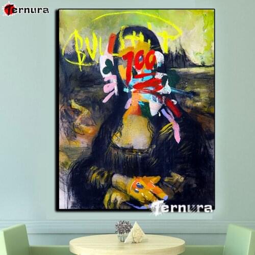 Diamond embroidery Mona Lisa graffiti art diamond painting cross stitch full square round drill rhinestone pictures decor salon