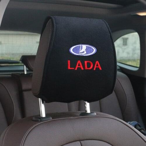 Car Sticker Super soft cotton headrest cover for lada VESTA niva kalina priora granta largus samara Car Styling