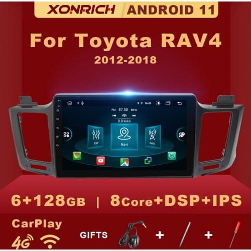 CarPlay Android 10 4G+128G AI Voice Control Car Radio Multimedia Navigation GPS For Toyota RAV4 2012 2013 2014-2018 2 Din no DVD