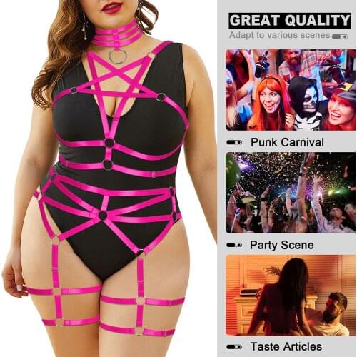 Thigh Bands Stockings Light Sexy Body Bandage Harness Erotic Lingerie Garter Plus Size Bdsm Suspenders Goth Womens Underwear