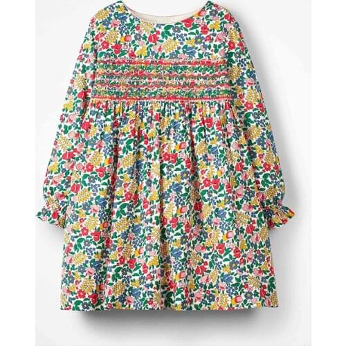 Little Maven Brand Autumn New Baby Girls Clothes Casual Cotton Toddler Girl Long Sleeve Flower Print Dresses for Kids 2-7 Years
