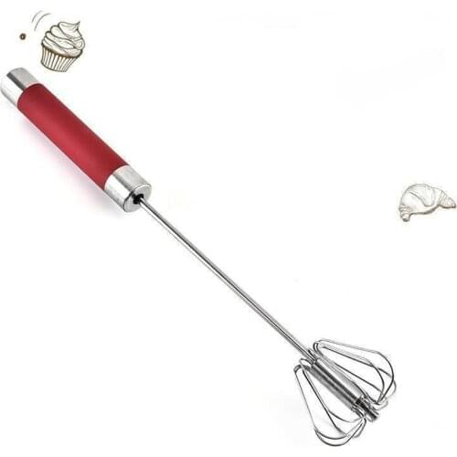 Household stainless steel manual rotary egg beater cream flour semi-automatic mixer kitchen cake baking tool