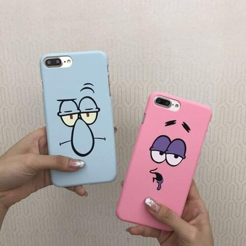 Funny expression Korea Couple Case For iPhone 7 7Plus 8 7 6s 6 Plus X XS Cartoon Patterned Cases Hard PC Ultra-thin Matte Cover