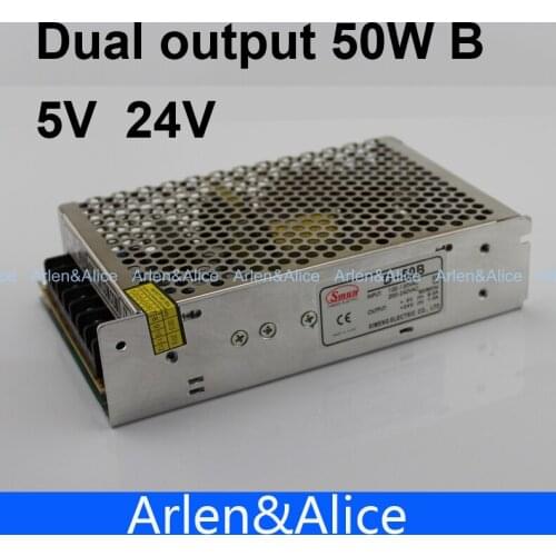 D 50W Dual output 5V 24V Switching power supply AC to DC DC6A DC1A