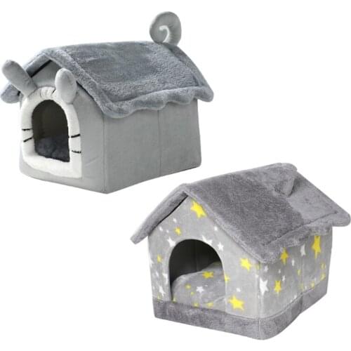Dog House Cozy Pet Bed Winter Warm Cave Nest Sleeping Bed for Cats and Dogs E7CB