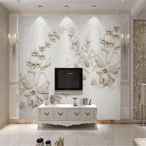 European carved plaster 3d wallpaper living room wallpaper for walls 3 d photo wallpaper papel de parede