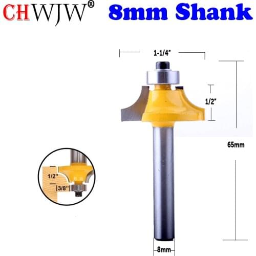 CHWJW 1PC 8mm Shank Round Over Beading Edging Router Bit wood router bit Straight end mill trimmer