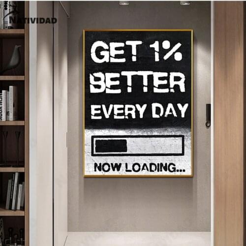 Slogan Study Canvas Painting Home Decor Warning Poster Personality Living Room Bedroom Large Area Wall Sticker Decoration