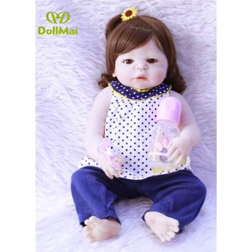 55cm full Silicone Reborn Baby Princess Doll Toy Newborn Girl Baby Collectable Princess Toddler Doll Birthday New Year Gift