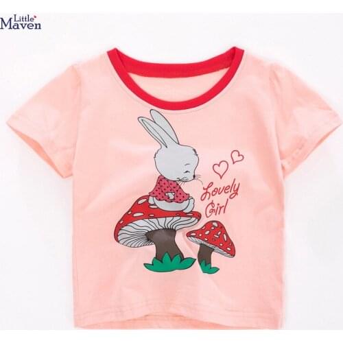 Summer Baby Girl Cotton T Shirt 2021 New Arrival Kids Casual Short Sleeve Tshirt Cartoon Print Cute T Shirts for Girls 2-7 Years