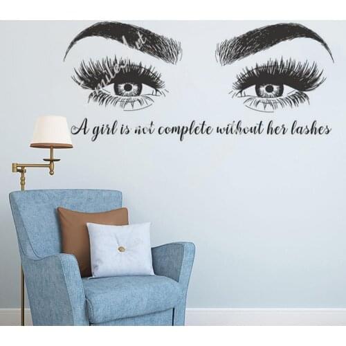 Cartoon Eye lashes Removable Art Vinyl Wall Stickers For Kids Rooms Decoration Art Decor Wallpaper